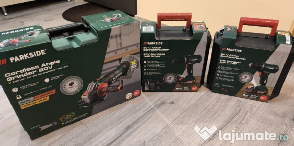 Polizor unghiular + 2 X Mașini de infiletat / găurit PARKSIDE 