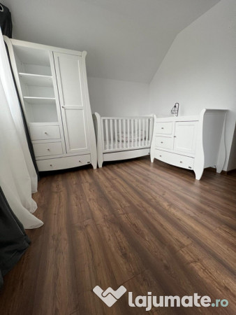 Mobilă copii lemn masiv cu pătuț 