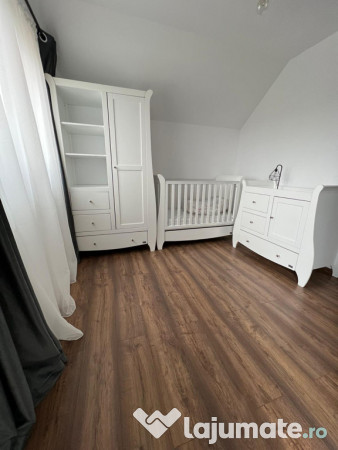 Mobilă copii lemn masiv cu pătuț 