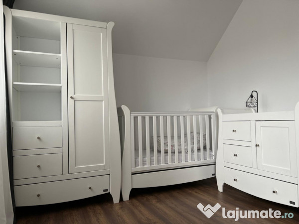 Mobilă copii lemn masiv cu pătuț 