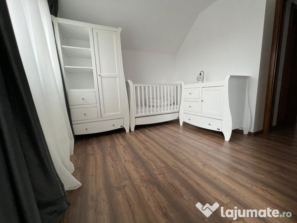 Mobilă copii lemn masiv cu pătuț 