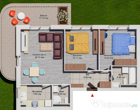 Apartament 2 dormitoare Cosmopolis Evolia 