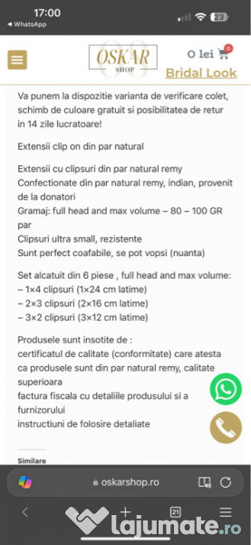 Extensii Clip On păr natural - Oskar Shop 