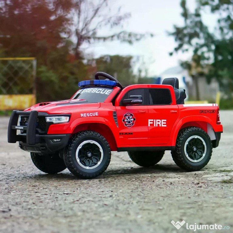 Masinuta electrica pompieri, DODGE RAM 1500 RHO, 4x35W, 12V 10Ah 