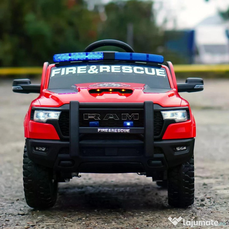 Masinuta electrica pompieri, DODGE RAM 1500 RHO, 4x35W, 12V 10Ah 