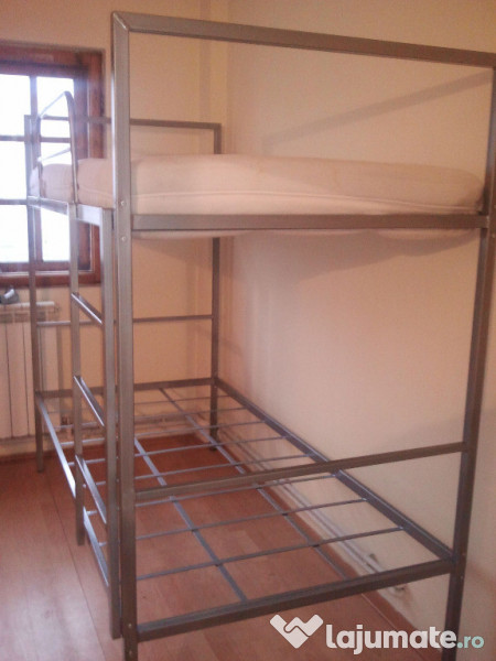 Ansambluri 2 Paturi etajate - culoare Negru sau Gri 