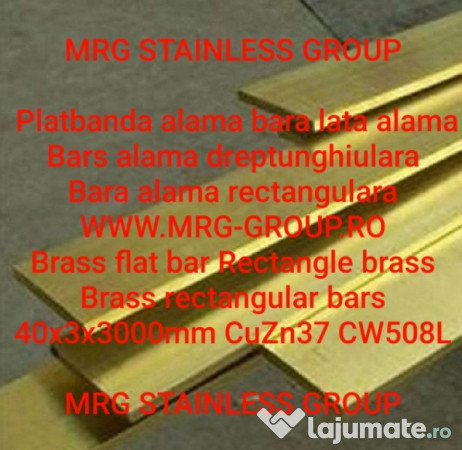 Platbanda alama 80x10 bara dreptunghiulara aluminiu cupru 