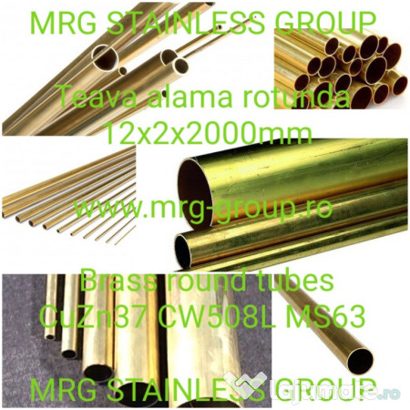 Teava alama rotunda 12x2x3000mm teava aluminiu cupru inox 