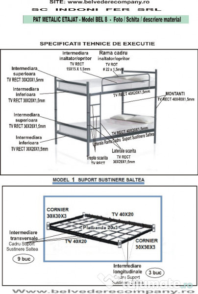 STOC - PATURI Metalice etajate-model BEL8-STANDARD 