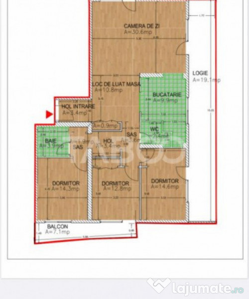 COMISION 0!! Apartament 4 camere 3 balcoane 115 mpu etajul 1 