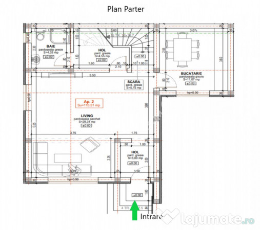 Casa cu 4 camere 2 bai curte de 50 mp zona Calea Cisnadiei S 