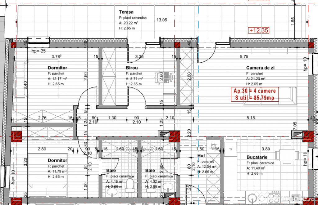 Penthouse,4 camere. finisat, Floresti