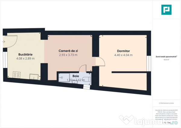 Apartament modern cu 2 camere la curte comună 