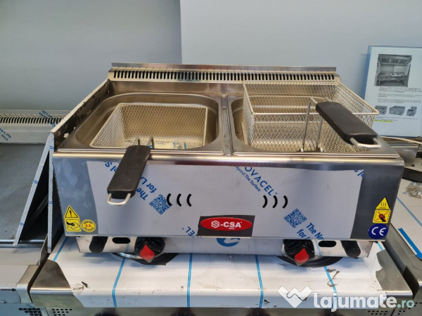Friteuze cu 2 cuve 2*8 l pe gaz retea/sau butelie 