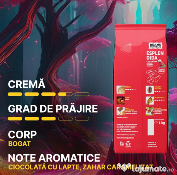 Cafea boabe, Esplendida 100% Arabica, Beans Republic, 1 kg 