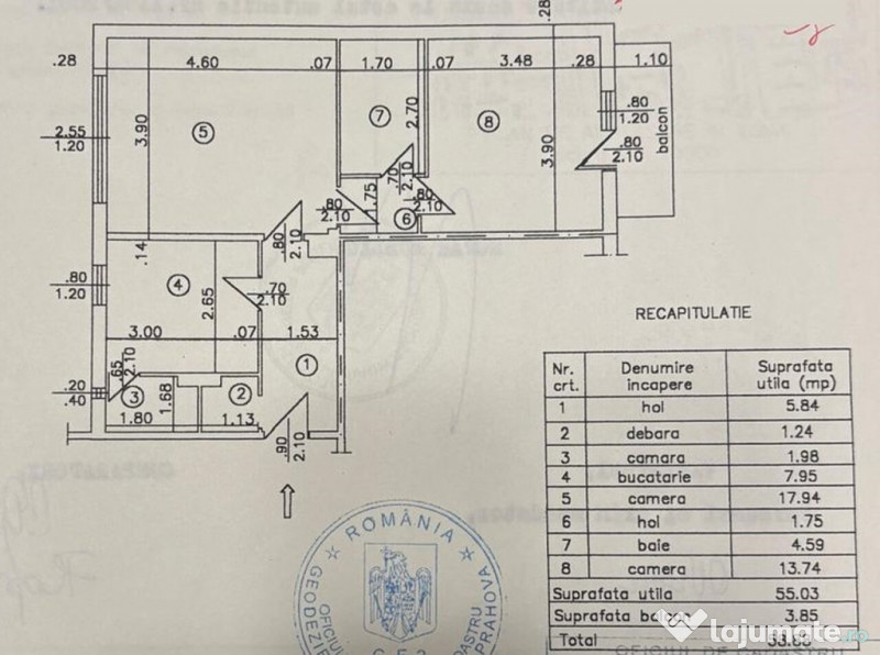 DEMOCRATIEI-2cam modernizat, 1A,3/4, mob+util - 83000 euro 