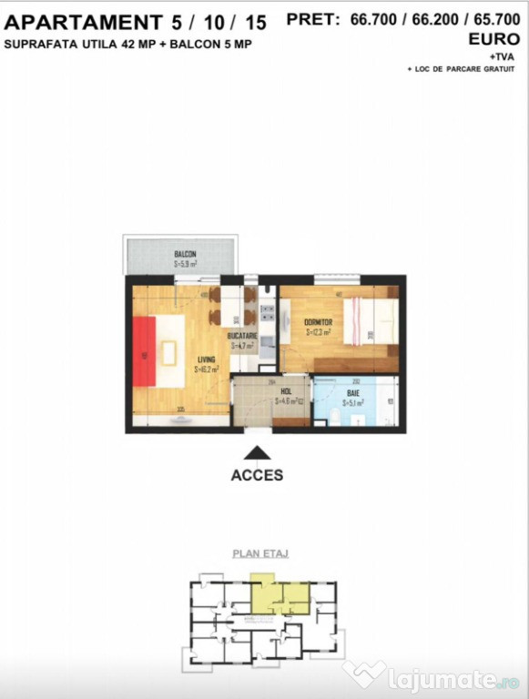 Apartament 2 camere,gata de mutat,str.Diamantului,Bragadiru 