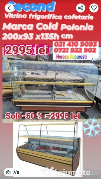 Vitrine cofetarie second hand - Horeca Bucuresti 