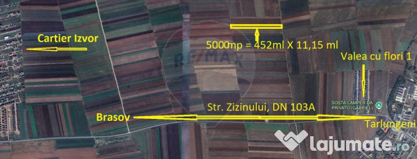 Teren Extravilan 5.000 mp Tarlungeni / Strada Zizinului
