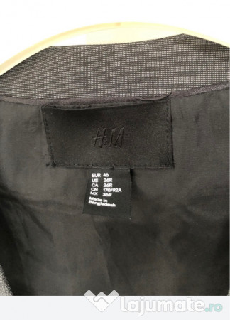 Vestă de costum Slim Fit H&M gri, mărime 36 (S/M)