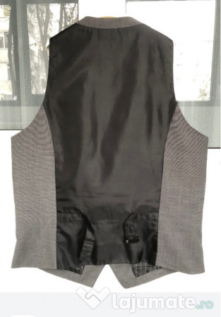Vestă de costum Slim Fit H&M gri, mărime 36 (S/M)
