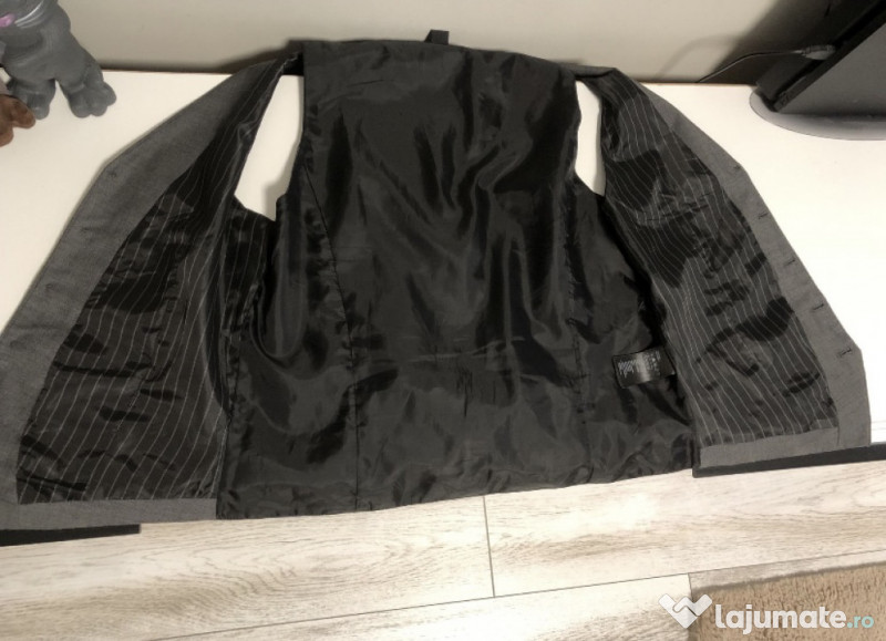 Vestă de costum Slim Fit H&M gri, mărime 36 (S/M)