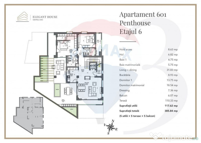 Penthouse de lux cu rooftop și lift privat I Elegant Hou... 