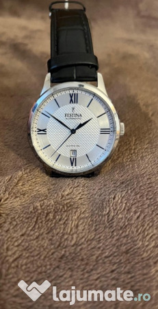 Ceas Festina mecanic, geam safir, curea piele naturala