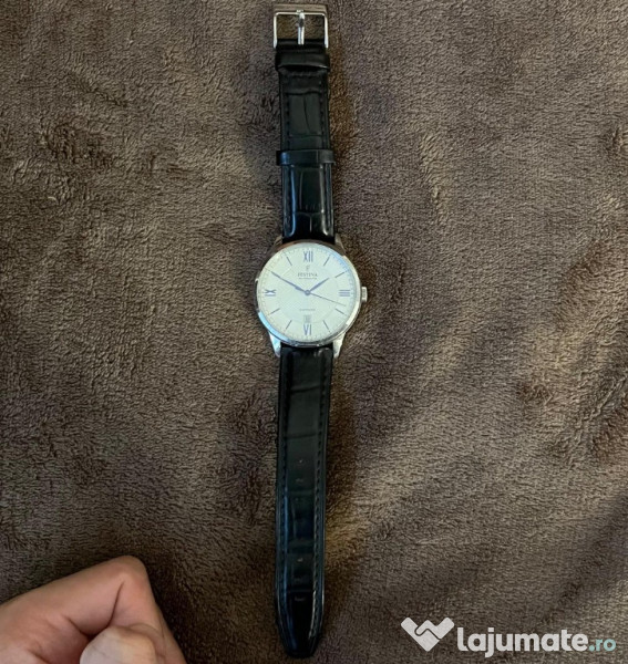 Ceas Festina mecanic, geam safir, curea piele naturala