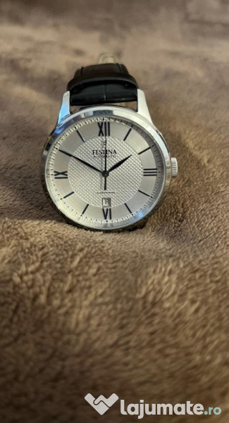 Ceas Festina mecanic, geam safir, curea piele naturala