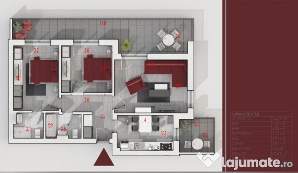 Apartament 3 camere Theodor Pallady