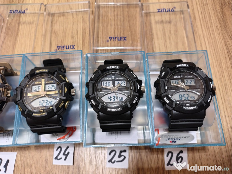 Ceasuri de mana curea silicon si otel inoxidabil 