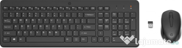 Kit tastatura si mouse wireless HP 330, USB, negru