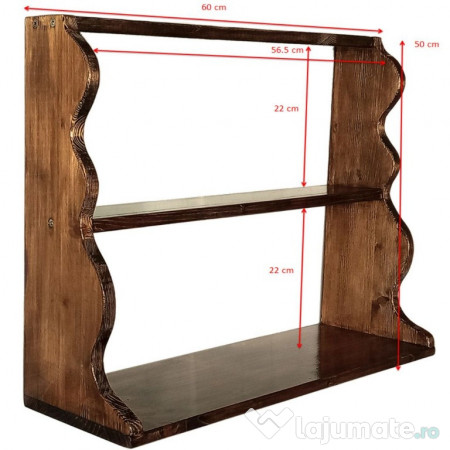 Raft din lemn de pin, hand-made, pentru blat sau masa – 60 × 50 cm