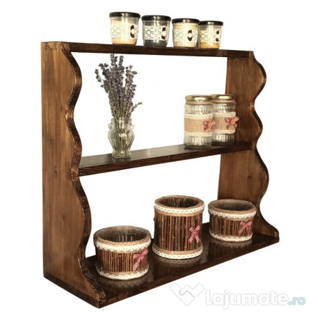 Raft din lemn de pin, hand-made, pentru blat sau masa – 60 × 50 cm