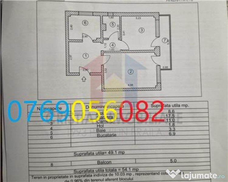 Ap 2 camere, Calarasi4 ,etaj 2, Confort 1 decomandat - 54 mp