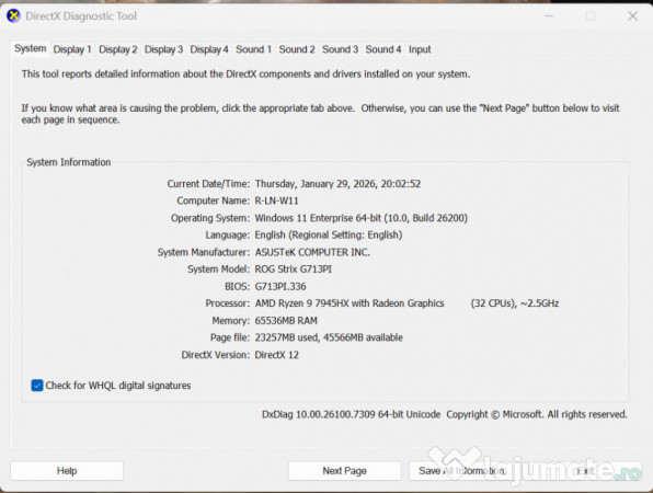 Rog strix g713pi 17" 7945hx 16c/32t, rtx 4070, 1tb ssd, garanție 2028 