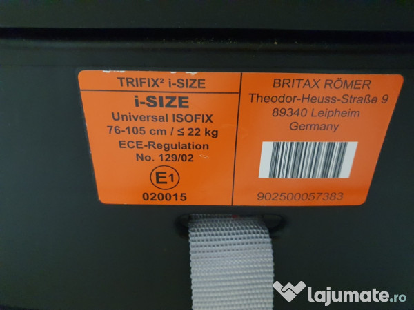 Scaun auto ISOFIX Britax Romer Trifix2 albastru 76 - 105 cm 