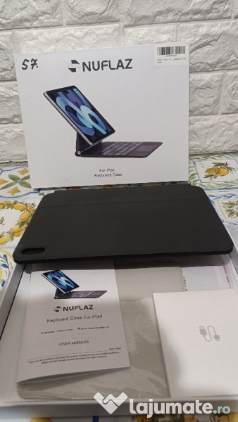 Husă cu tastatură Nuflaz X7 pentru iPad a10-a generație 2022,iluminare