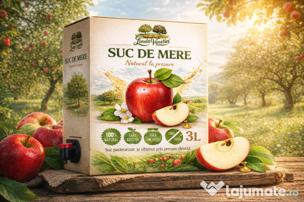 Suc de mere natural – 3L (Bag-in-Box) 