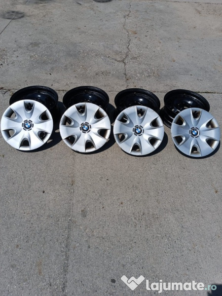 Jante otel, BMW Seria 1, 7Jx16EH2, R16, cu capace, cu embleme 