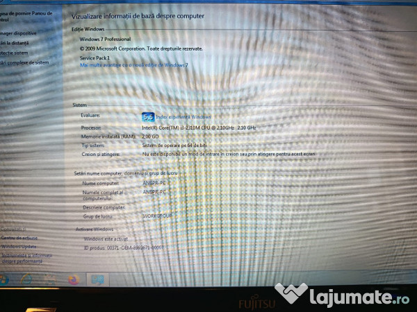 Laptop neutilizat Fujitsu, foarte compatibil 