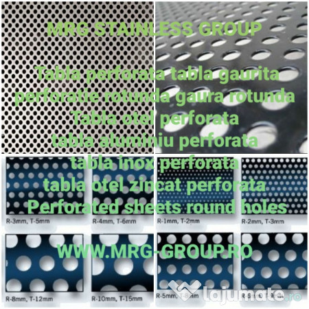 Tabla perforata inox gauri rotunde 1mm tip R10T15 sita otel