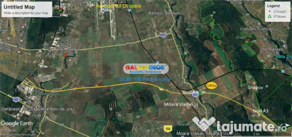 Teren Balotesti Moara Vlasiei 14 Ha acces la Nod Autostrada 