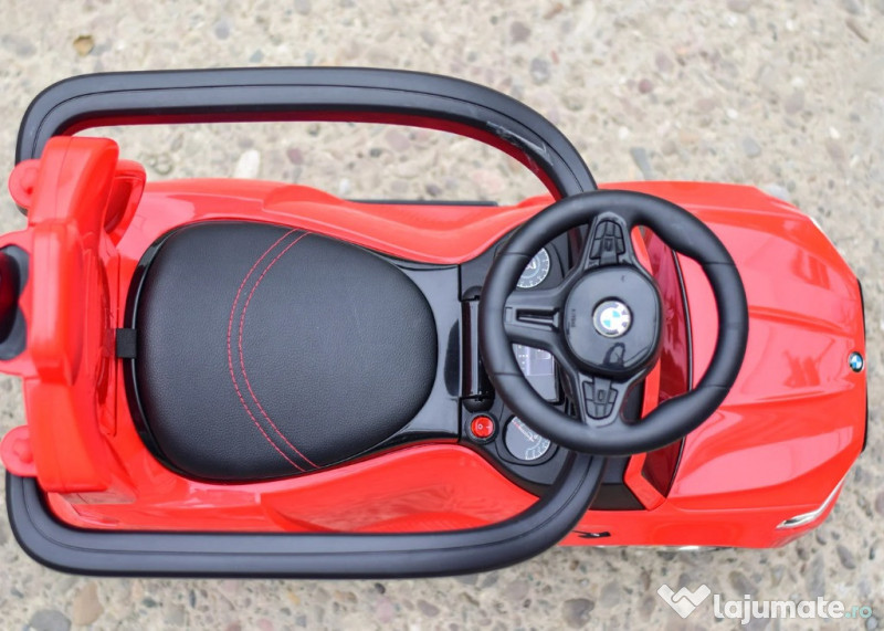 Masinuta cu maner BMW M5, 2 in 1, pentru copii 1-3 ani, premium, rosie 