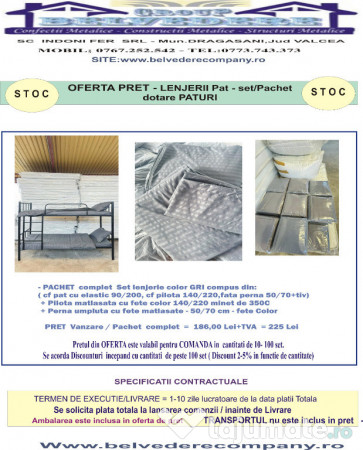 Din stoc paturi metalice etajate diverse modele! 