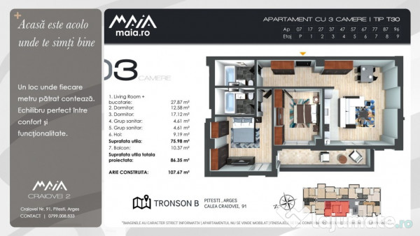 Apartament 3 Camere Premium | Calea Craiovei | Ultracentral