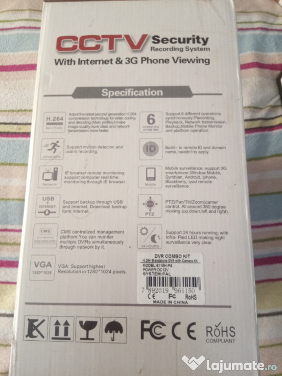 Kit Supraveghere Video CCTV DVR 4 Camere Exterior + HDD Seagate 1TB 