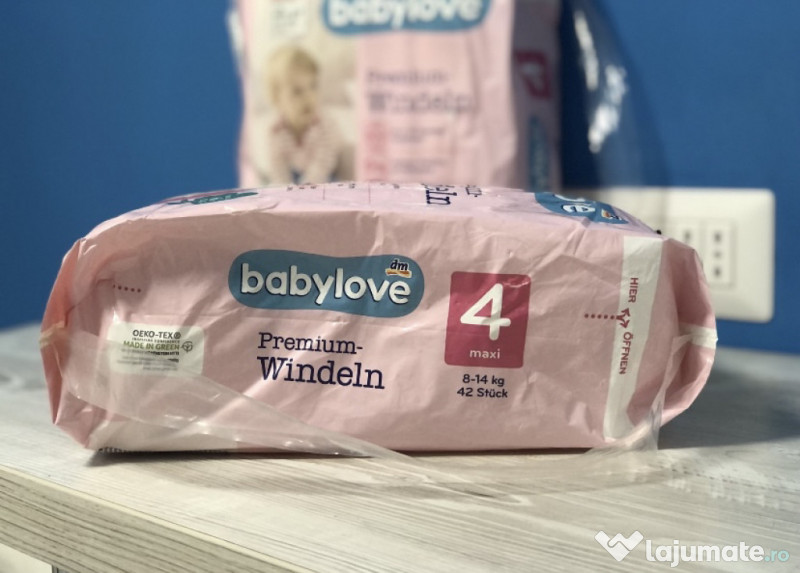 Scutece Babylove premium numărul 4, 42 buc., 8-14 kg