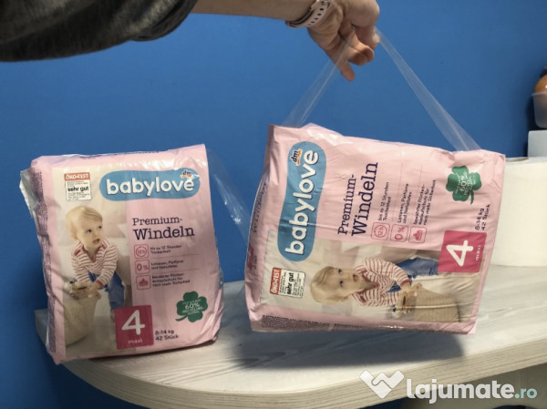Scutece Babylove premium numărul 4, 42 buc., 8-14 kg